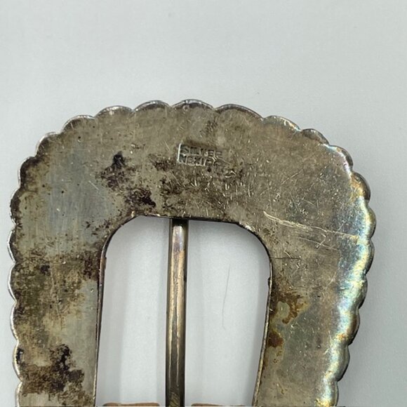Vintage Justin Western Belt Leather 34 Brown Mexico Silver 2-Tone Buckle Studs main image 7